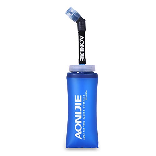 Botella blanda comprimible Docooler con pajita, sin BPA, para corredores, color 350ML, tamaño 350 ml