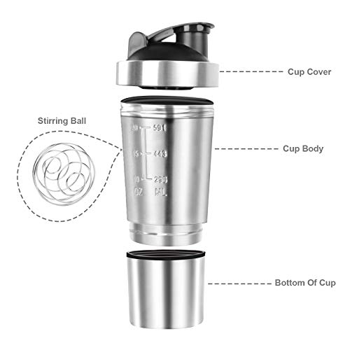 Botella de Acero Inoxidable Botella de Proteína Vaso para Deporte 700 ml + 200 ml Botella de Acero Inoxidable Botella de Proteína Vaso para Deporte 700 ml + 200 ml
