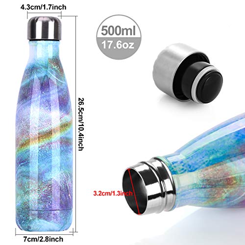 Botella de Agua de acero inoxidable sin BPA-350/500/750/1000 ml Botella Termica aisladas al vacío Botellas de doble pared reutilizable Mantiene bebidas 24h frías y 12h Calientes para Viaje, Deporte