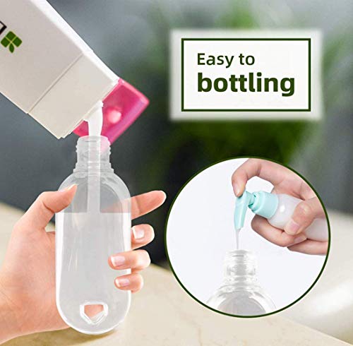 Botellas de viaje con llavero, botellas vacías tamaño de viaje con clip, a prueba de fugas, tapón a prueba de fugas, (60 ml/2 oz) Botellas de viaje con llavero, botellas vacías tamaño de viaje con clip, a prueba de fugas, tapón a prueba de fugas, (60 ml/2 oz)