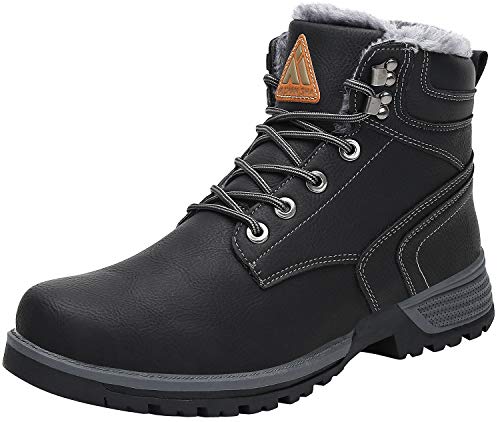 Botines Impermeables Hombre Botas de Nieve Botines Zapatos Senderismo Impermeables Deportes Trekking Zapatos Antideslizante Calientes Botines Mishansha St.2 Negro 45 EU