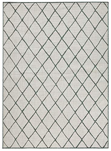 bougari Alfombra Reversible para Interior y Exterior, Color Verde y Crema, 200 x 290 cm bougari Alfombra Reversible para Interior y Exterior, Color Verde y Crema, 200 x 290 cm