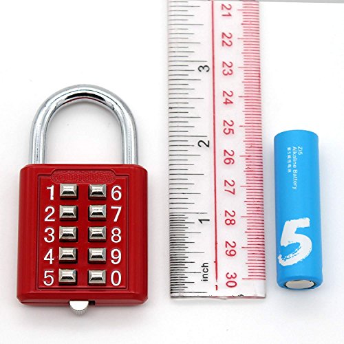 Bouton combinaison cadenas de sécurité serrure numérique valise coffre à bagages porte tiroir boîte outils bricolage 10 chiffres, mécanisme verrouillage 5 positions rouge mécanismes clé aveugle Bouton combinaison cadenas de sécurité serrure numérique valise coffre à bagages porte tiroir boîte outils bricolage 10 chiffres, mécanisme verrouillage 5 positions rouge mécanismes clé aveugle