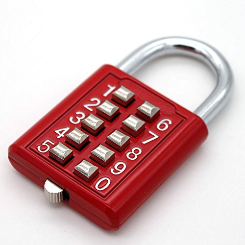 Bouton combinaison cadenas de sécurité serrure numérique valise coffre à bagages porte tiroir boîte outils bricolage 10 chiffres, mécanisme verrouillage 5 positions rouge mécanismes clé aveugle Bouton combinaison cadenas de sécurité serrure numérique valise coffre à bagages porte tiroir boîte outils bricolage 10 chiffres, mécanisme verrouillage 5 positions rouge mécanismes clé aveugle