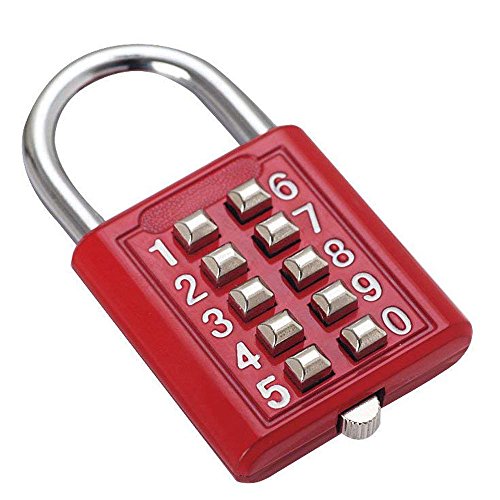 Bouton combinaison cadenas de sécurité serrure numérique valise coffre à bagages porte tiroir boîte outils bricolage 10 chiffres, mécanisme verrouillage 5 positions rouge mécanismes clé aveugle Bouton combinaison cadenas de sécurité serrure numérique valise coffre à bagages porte tiroir boîte outils bricolage 10 chiffres, mécanisme verrouillage 5 positions rouge mécanismes clé aveugle