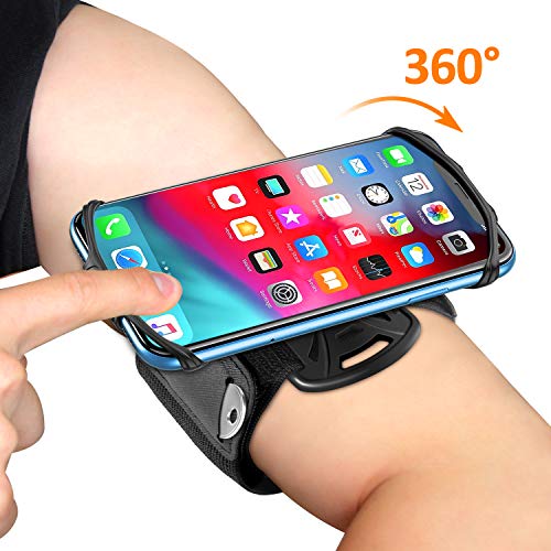 Bovon Brazalete Movil Running, Brazalete Deportivo Movil con Rotación 360°, Porta Movil Ajustable Universal para Gimnasio/Senderismo, Compatible con iPhone 12 Pro Max/12 Mini/11 Pro MAX, Xiaomi