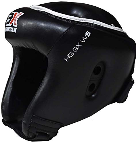 Boxeo Jefe De Guardia Cara Descubierta Cuero Liani Sombrero MMA Casco De Combate Lucha Protector Cabeza De Karate Protección Muay Thai Protector Facial Taekwondo Kickboxing Krav Maga Artes Marciales