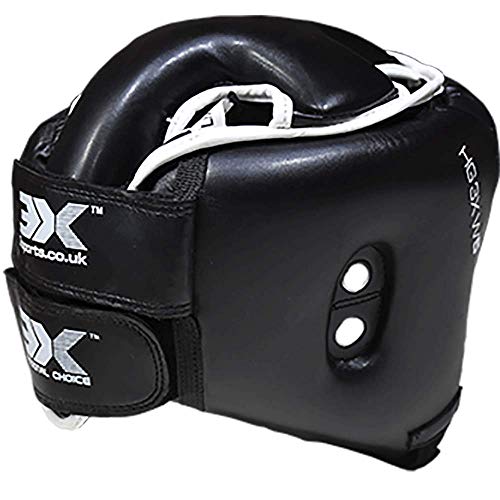 Boxeo Jefe De Guardia Cara Descubierta Cuero Liani Sombrero MMA Casco De Combate Lucha Protector Cabeza De Karate Protección Muay Thai Protector Facial Taekwondo Kickboxing Krav Maga Artes Marciales