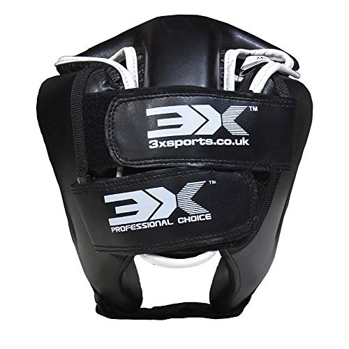 Boxeo Jefe De Guardia Cara Descubierta Cuero Liani Sombrero MMA Casco De Combate Lucha Protector Cabeza De Karate Protección Muay Thai Protector Facial Taekwondo Kickboxing Krav Maga Artes Marciales