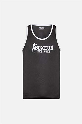 Boxeur des rues - Black Boxing Tank Top with Italian-Flag Detail, Man