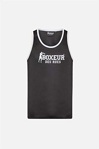Boxeur des rues - Black Boxing Tank Top with Italian-Flag Detail, Man Boxeur des rues - Black Boxing Tank Top with Italian-Flag Detail, Man