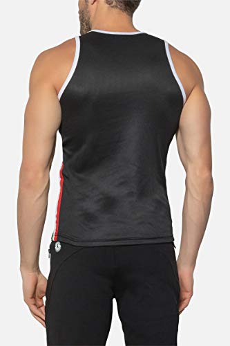 Boxeur des rues - Black Boxing Tank Top with Italian-Flag Detail, Man Boxeur des rues - Black Boxing Tank Top with Italian-Flag Detail, Man