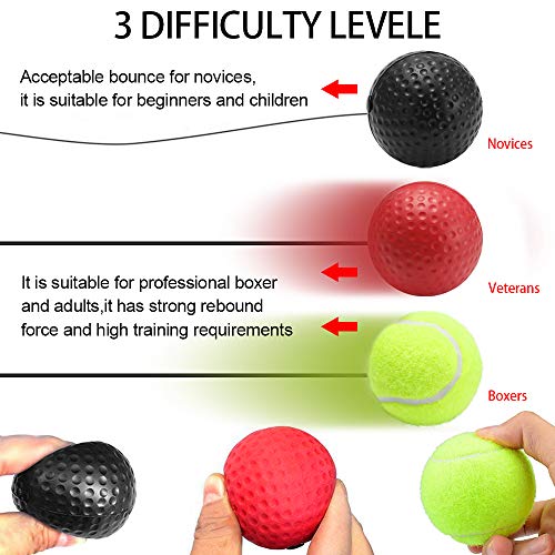 Boxing Ball - Pelota de entrenamiento para boxeo con banda para la cabeza, boxeo Reflex Speed Training Box- Entrenamiento práctico en el gimnasio o al aire libre (contiene negro, rojo, amarillo) Boxing Ball - Pelota de entrenamiento para boxeo con banda para la cabeza, boxeo Reflex Speed Training Box- Entrenamiento práctico en el gimnasio o al aire libre (contiene negro, rojo, amarillo)