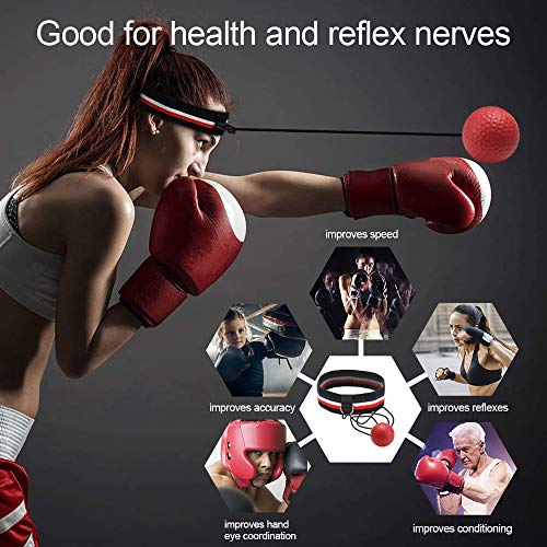 Boxing Ball - Pelota de entrenamiento para boxeo con banda para la cabeza, boxeo Reflex Speed Training Box- Entrenamiento práctico en el gimnasio o al aire libre (contiene negro, rojo, amarillo) Boxing Ball - Pelota de entrenamiento para boxeo con banda para la cabeza, boxeo Reflex Speed Training Box- Entrenamiento práctico en el gimnasio o al aire libre (contiene negro, rojo, amarillo)