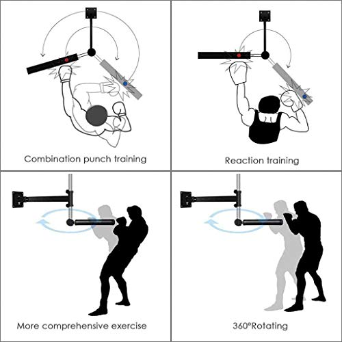 Boxing Speed ​​Trainer Punching Ball Spinning Barm, Montaje En Pared Boxeo Rápido Reflex-Bar para Adultos, Niños Y Niñas