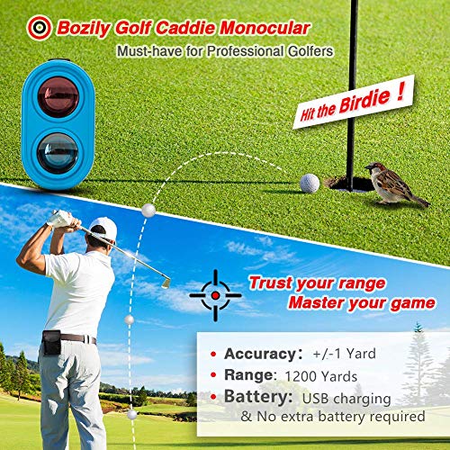 Bozily Telémetro de Golf, 1200 yardas/1097m, Láser Recargable Telémetro 6X, Ajuste de Pendiente, Bloqueo de Bandera, 2 Modos de Escaneo, Soporte de Escaneo Continuo Bozily Telémetro de Golf, 1200 yardas/1097m, Láser Recargable Telémetro 6X, Ajuste de Pendiente, Bloqueo de Bandera, 2 Modos de Escaneo, Soporte de Escaneo Continuo