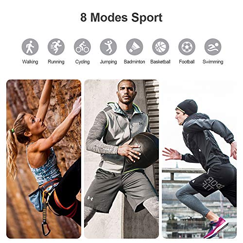 BOZLUN Smartwatch,Reloj Inteligente Impermeable IP67 para Hombre Mujer,8 Modos de Deportes y GPS,hasta 15 días de batería, 1.4 Inch Pantalla Táctil Smartwatch para Android iOS(Color Negro)