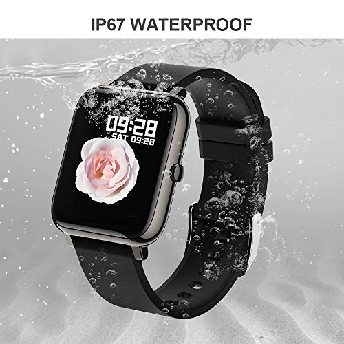 BOZLUN Smartwatch,Reloj Inteligente Impermeable IP67 para Hombre Mujer,8 Modos de Deportes y GPS,hasta 15 días de batería, 1.4 Inch Pantalla Táctil Smartwatch para Android iOS(Color Negro)