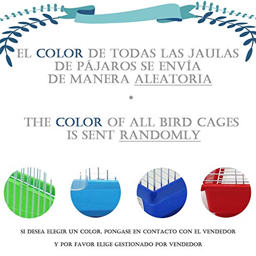 BPS Jaula Pájaros Metal con Comedero Bebedero Columpio Saltador Cubeta Color envia al Azar (33 x 26 x 46 cm) BPS-1233