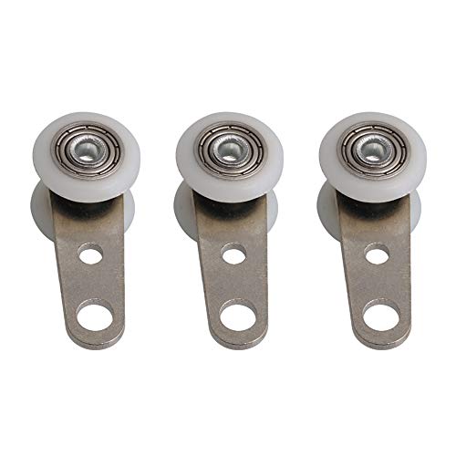 BQLZR Bloque de polea de metal con dos ruedas de plástico para puertas correderas o ventanas BQLZR Bloque de polea de metal con dos ruedas de plástico para puertas correderas o ventanas
