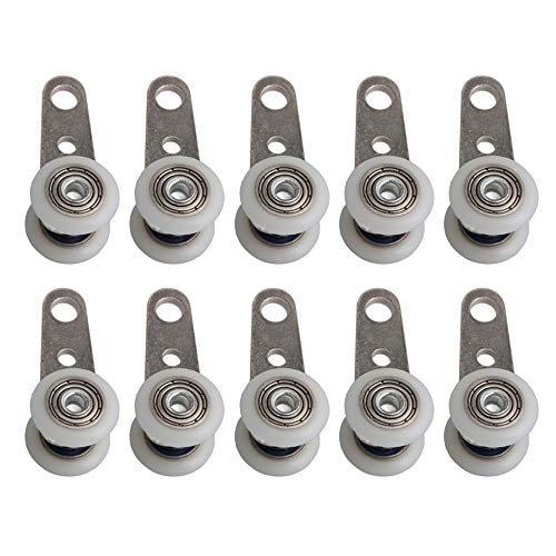 BQLZR Bloque de polea de metal con dos ruedas de plástico para puertas correderas o ventanas BQLZR Bloque de polea de metal con dos ruedas de plástico para puertas correderas o ventanas