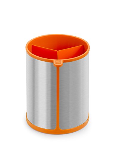 BRA Efficient Conjunto De 5 Utensilios De Cocina Y Carrusel, Acero INOX, Nailon y Silicona, Naranja, 14.5 x 15 x 37.5 cm