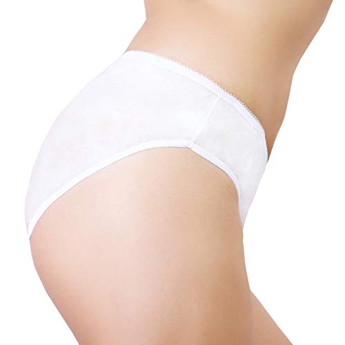 Bragas Desechables Suave y Ligera para Mujer (Lote de 5) - Ropa Interior de un Solo Uso. Braguitas para Maternidad Hospitales Viajes Spa Masajes