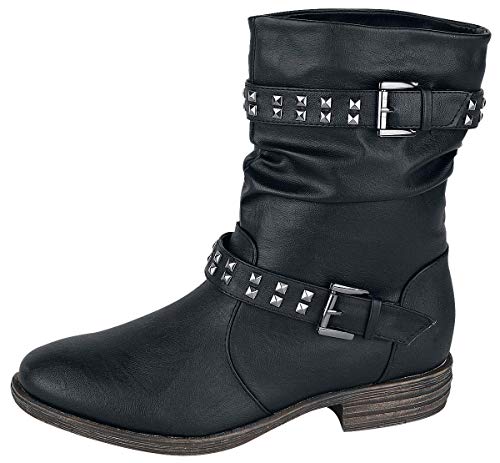 Brandit Botas Biker de Chica Mujer Botas Negro EU39, Poliuretano, Regular