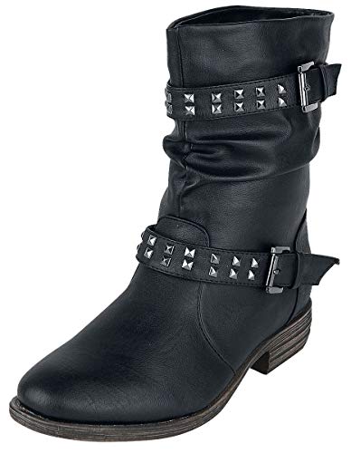 Brandit Botas Biker de Chica Mujer Botas Negro EU39, Poliuretano, Regular