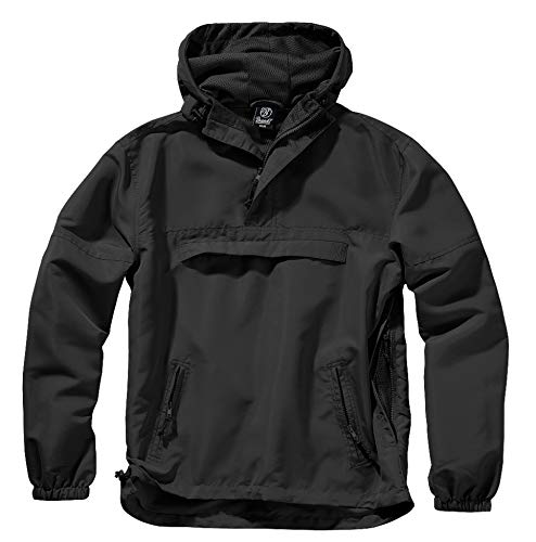 Brandit Summer Chaqueta impermeable para hombre, chubasquero, anorak, chaqueta para entrenar, talla S a 5XL Negro S