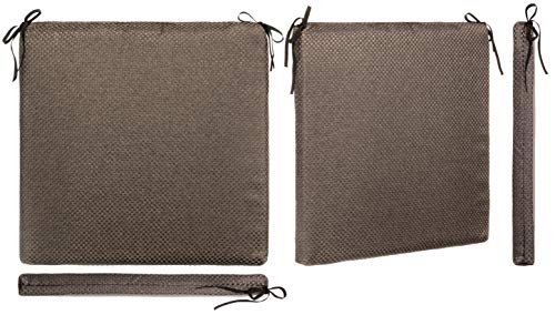 Brandsseller - Cojín para silla – Cojines para exterior e interior – Diseño trenzado aprox. 38 x 38 x 3 cm marrón juego de 6 Brandsseller - Cojín para silla – Cojines para exterior e interior – Diseño trenzado aprox. 38 x 38 x 3 cm marrón juego de 6