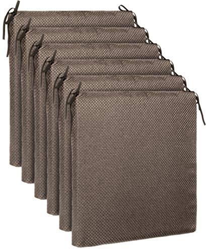 Brandsseller - Cojín para silla – Cojines para exterior e interior – Diseño trenzado aprox. 38 x 38 x 3 cm marrón juego de 6 Brandsseller - Cojín para silla – Cojines para exterior e interior – Diseño trenzado aprox. 38 x 38 x 3 cm marrón juego de 6
