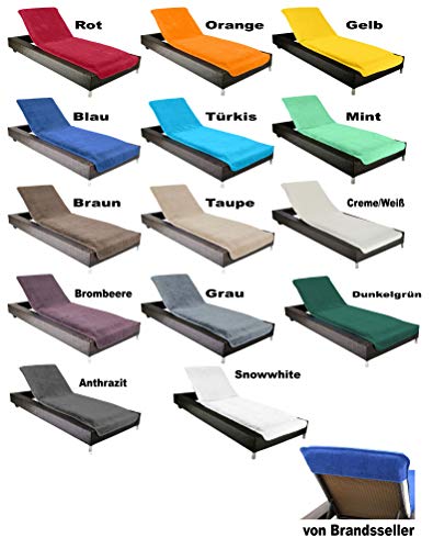 Brandsseller Funda protectora para tumbona de jardín o playa, de rizo, 100% algodón, aprox. 75 x 200 cm, aprox. 75 x 200 cm, color blanco nieve Brandsseller Funda protectora para tumbona de jardín o playa, de rizo, 100% algodón, aprox. 75 x 200 cm, aprox. 75 x 200 cm, color blanco nieve