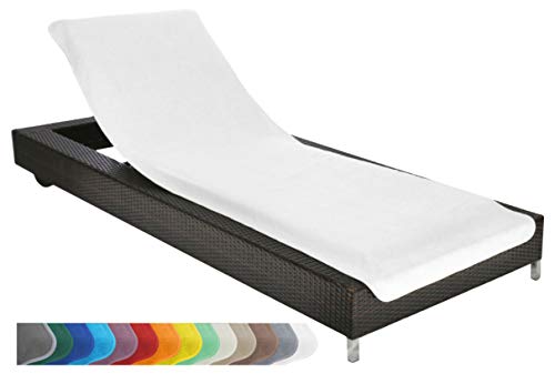 Brandsseller Funda protectora para tumbona de jardín o playa, de rizo, 100% algodón, aprox. 75 x 200 cm, aprox. 75 x 200 cm, color blanco nieve Brandsseller Funda protectora para tumbona de jardín o playa, de rizo, 100% algodón, aprox. 75 x 200 cm, aprox. 75 x 200 cm, color blanco nieve