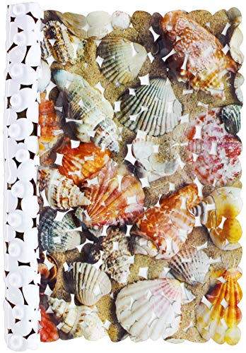 Brandsteller - Alfombrilla de ducha con 4 diseños impresos, rosas, conchas, piedras y gotas de agua, 53 x 53 cm o 70 x 36 cm Brandsteller - Alfombrilla de ducha con 4 diseños impresos, rosas, conchas, piedras y gotas de agua, 53 x 53 cm o 70 x 36 cm
