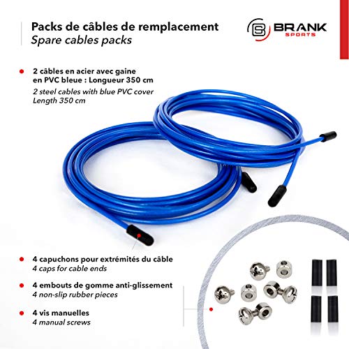 Brank Sports® Paquetes de Cables de Repuesto para Combas Crossfit | 2 Cuerdas de Acero para Cuerdas de Saltar de Velocidad Brank Sports® Paquetes de Cables de Repuesto para Combas Crossfit | 2 Cuerdas de Acero para Cuerdas de Saltar de Velocidad