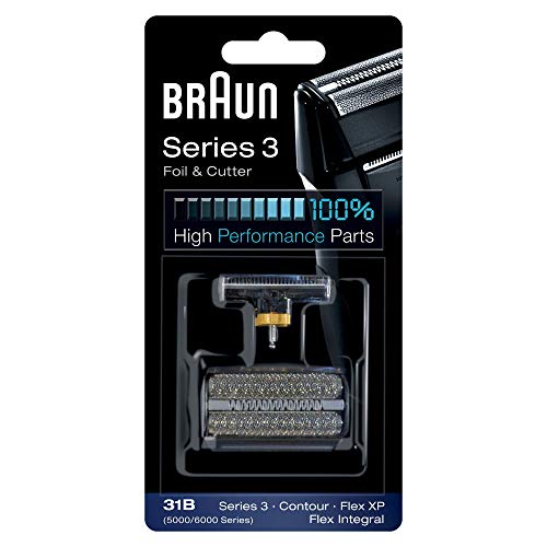 Braun 31B - Recambio para afeitadora eléctrica hombre para Series 3 (antigua generación), Contour, Flex XP y Flex Integral, lámina y bloque cortante