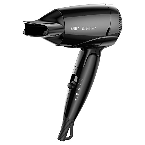 Braun Satin Hair 1 HD130 Style&Go - Secador de pelo viaje, multivoltaje, 1200W, negro