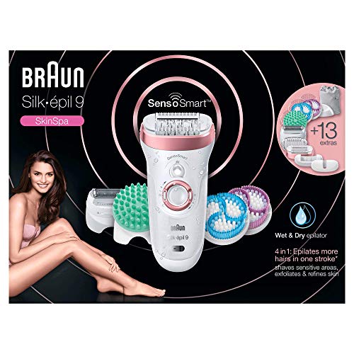Braun Silk-épil 9 9/990 SkinSpa - Depiladora Mujer, Eléctrica, con Tecnología SensoSmart con 13 Accesorios, Exfoliación, Masaje, Afeitadora, Recortador