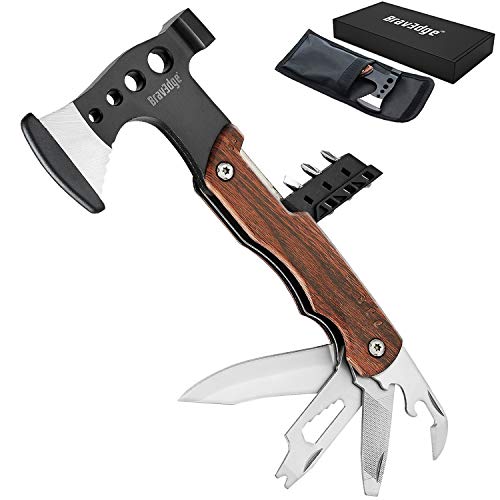 Bravedge Hacha Multiherramienta, Herramienta de Hacha Multiusos de Bolsillo, Con Cuchillo, Llave, Abrelatas, Portátil para Acampar, Caza, Supervivencia Bravedge Hacha Multiherramienta, Herramienta de Hacha Multiusos de Bolsillo, Con Cuchillo, Llave, Abrelatas, Portátil para Acampar, Caza, Supervivencia