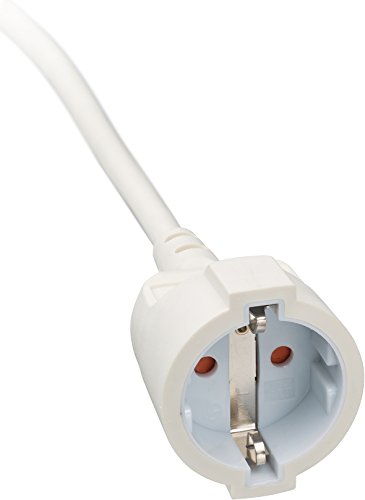 Brennenstuhl Cable alargador de 2 m con enchufe plano (alargador eléctrico, enchufe plano, para interiores) blanco