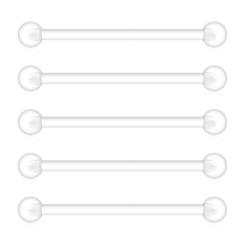 Briana Williams 5pcs Claro Flexible Bioplast Barbell Industrial Piercing Cuerpo joyería retenedor 38 mm Briana Williams 5pcs Claro Flexible Bioplast Barbell Industrial Piercing Cuerpo joyería retenedor 38 mm