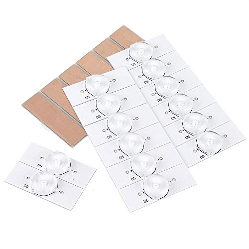 Bricolaje Revestimientos de lámpara SMD de 60 unids 3V con Lente de Lente Ocular for reparación de TV LED de 32-65 Pulgadas Durable Bricolaje Revestimientos de lámpara SMD de 60 unids 3V con Lente de Lente Ocular for reparación de TV LED de 32-65 Pulgadas Durable