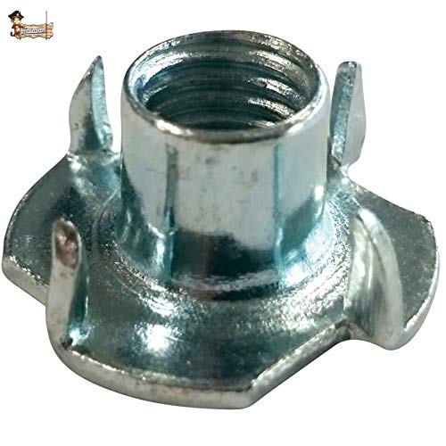 BricoLoco Tuerca de inserción para atornillar en madera. Cincada. Métrica 10. Tres agujeros. Más estable y sencilla que la tuerca araña o de clavar. (10 uds. M-10) BricoLoco Tuerca de inserción para atornillar en madera. Cincada. Métrica 10. Tres agujeros. Más estable y sencilla que la tuerca araña o de clavar. (10 uds. M-10)