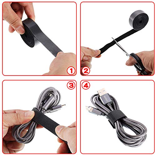 Bridas, Presilla Reutilizables 5m x20mm, Doble Cara Cables 1 rollo, Cinta para Cables Corte libre, Sujeta Cables,Tiras de Bridas, Presilla Reutilizables 5m x20mm, Doble Cara Cables 1 rollo, Cinta para Cables Corte libre, Sujeta Cables,Tiras de