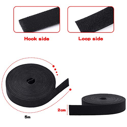 Bridas, Presilla Reutilizables 5m x20mm, Doble Cara Cables 1 rollo, Cinta para Cables Corte libre, Sujeta Cables,Tiras de Bridas, Presilla Reutilizables 5m x20mm, Doble Cara Cables 1 rollo, Cinta para Cables Corte libre, Sujeta Cables,Tiras de