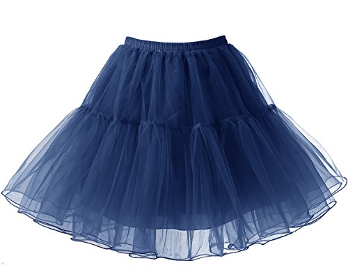 Bridesmay Enaguas Años 50 Vintage para Vestidos Faldas Cortas De Tul Mujer Cancan Tutu Rockabilly Navy S