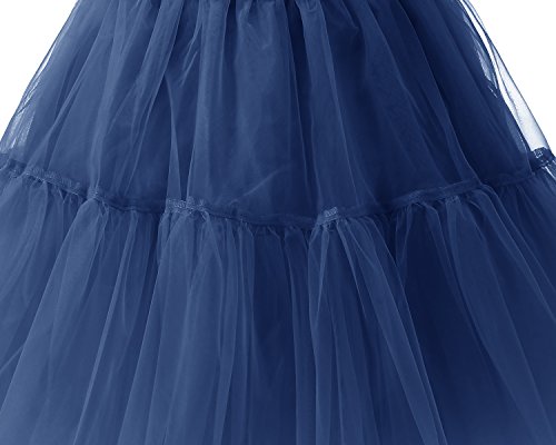 Bridesmay Enaguas Años 50 Vintage para Vestidos Faldas Cortas De Tul Mujer Cancan Tutu Rockabilly Navy S