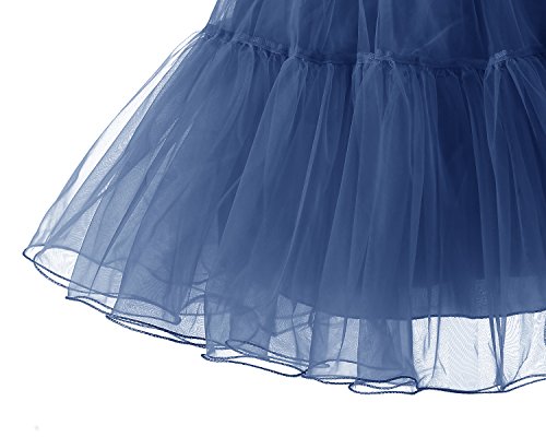 Bridesmay Enaguas Años 50 Vintage para Vestidos Faldas Cortas De Tul Mujer Cancan Tutu Rockabilly Navy S