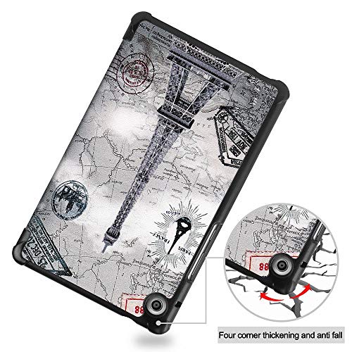 Brifu Funda para Huawei Matepad T8 2020,Funda Protectora ultradelgada de PU función de Soporte, Torre Eiffel + 1x película Protectora de Vidrio Templado Brifu Funda para Huawei Matepad T8 2020,Funda Protectora ultradelgada de PU función de Soporte, Torre Eiffel + 1x película Protectora de Vidrio Templado